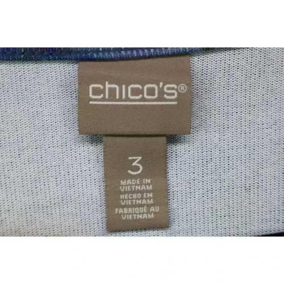 Chico's Long Sleeve Colorful Floral Tunic Top-Size 3 or X-Large - Picture 3 of 7